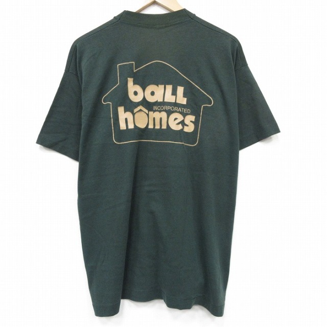 フルーツオブザルーム 90s 半袖Tシャツ 家 濃緑 メンズXL相当 | 古着