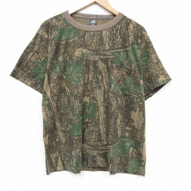 TREBARK 80s 半袖Tシャツ 迷彩 ブラウン XL | 古着