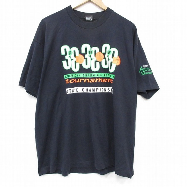 スクリーンスターズ 90s 半袖Tシャツ バスケットボール ブラック メンズXL相当 | 古着