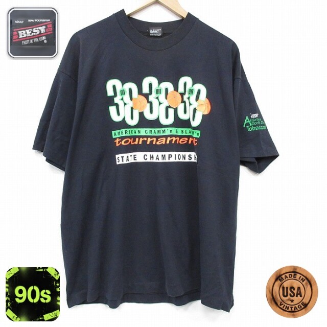 スクリーンスターズ 90s 半袖Tシャツ バスケットボール ブラック メンズXL相当 | 古着
