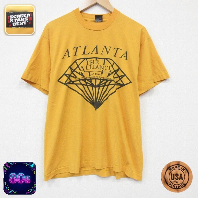 スクリーンスターズ 80s 半袖Tシャツ アトランタ イエロー メンズXL相当 | 古着