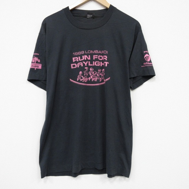 80s 半袖Tシャツ マラソン ブラック メンズXL相当 | 古着