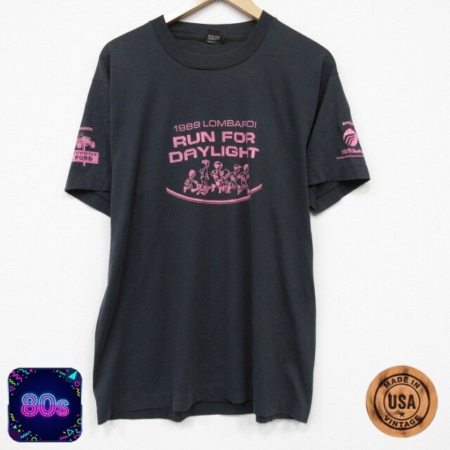 80s 半袖Tシャツ マラソン ブラック メンズXL相当 | 古着