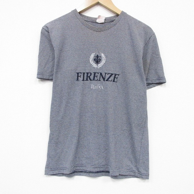 90s 半袖Tシャツ FIRENZE ブラックボーダー M | 古着