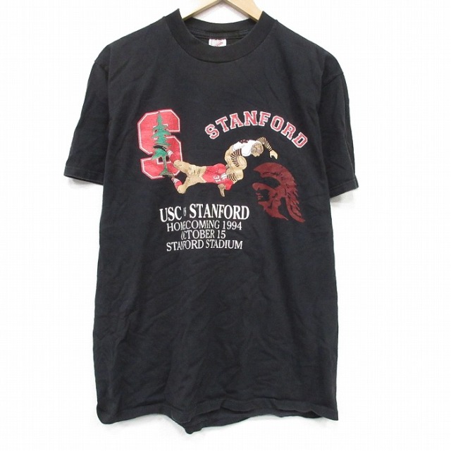 ジャージーズ 90s 半袖Tシャツ スタンフォード ブラック メンズL相当 | 古着