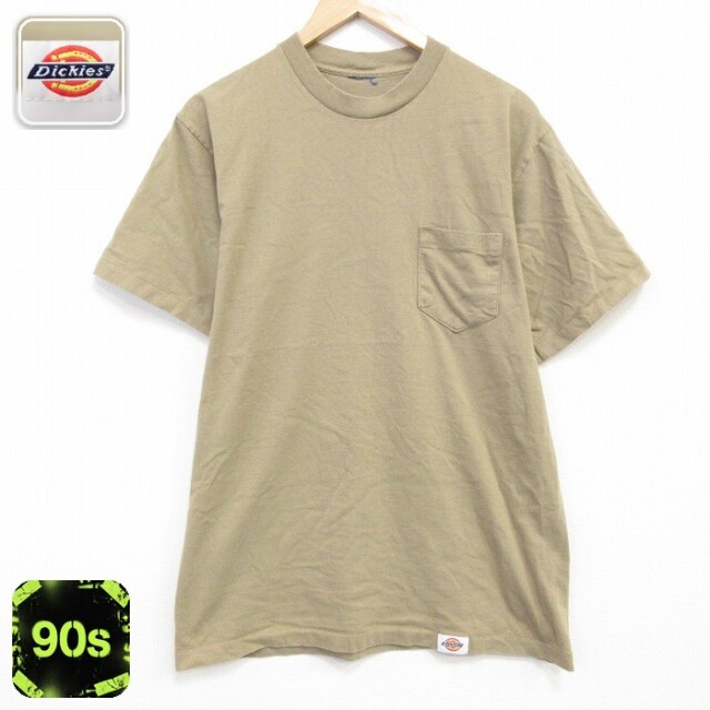 ディッキーズ 90s 半袖Tシャツ 胸ポケット付き ベージュ メンズL相当 | 古着