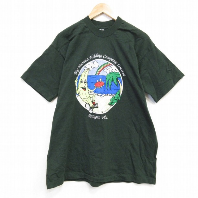 フルーツオブザルーム 90s 半袖Tシャツ バナナ グリーン メンズXL相当 | 古着