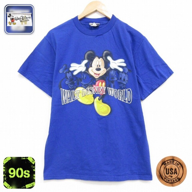 90s 半袖Tシャツ ディズニー ブルー メンズM相当 | 古着