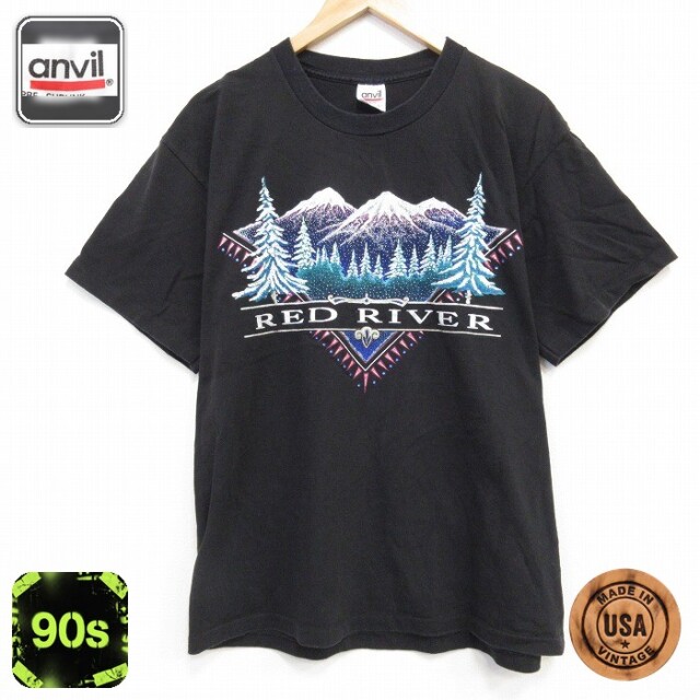 【20%OFF】レッドリバー 90s 半袖Tシャツ ブラック メンズL相当 | 古着
