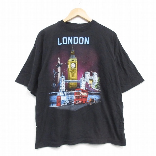 00s 半袖Tシャツ ロンドン ブラック XL | 古着
