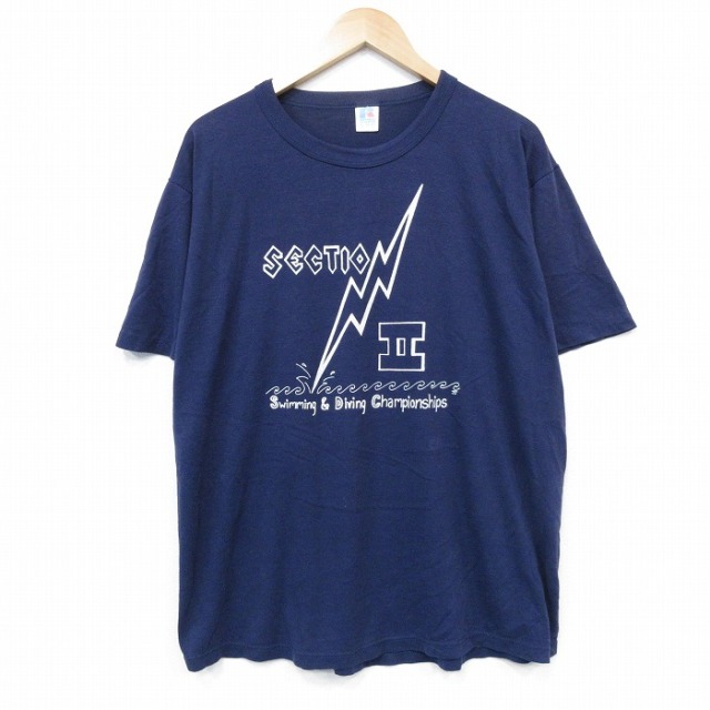 ラッセル 80s 半袖Tシャツ ネイビー メンズXL相当 | 古着