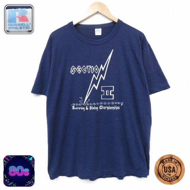 ラッセル 80s 半袖Tシャツ ネイビー メンズXL相当 | 古着