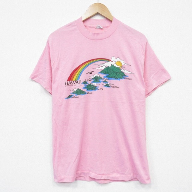 80s 半袖Tシャツ ハワイ ピンク M | 古着