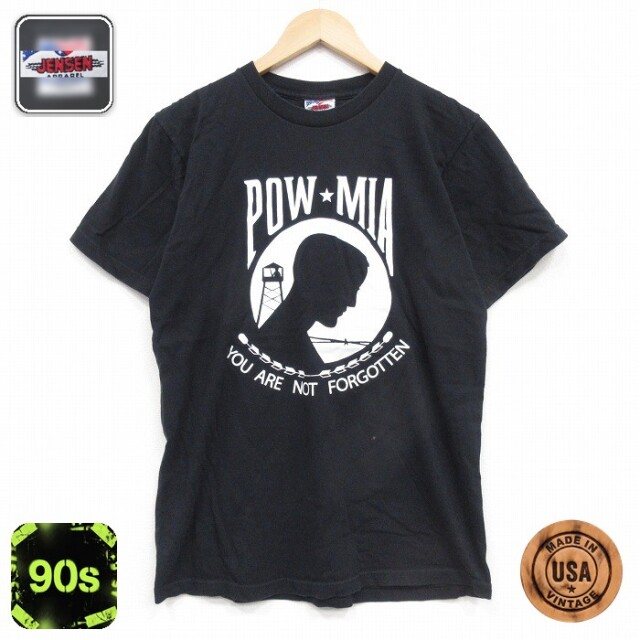 90s 半袖Tシャツ POW MIA ブラック メンズM相当 | 古着