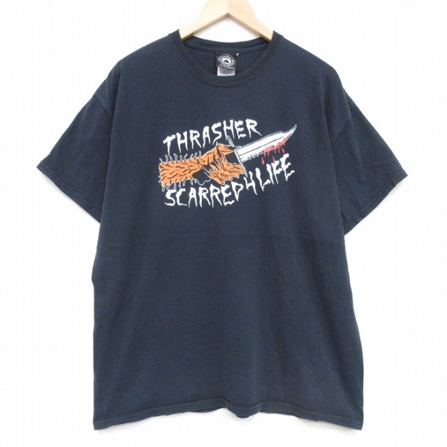 スラッシャー 00s 半袖Tシャツ ネックフェイス ブラック XL | 古着