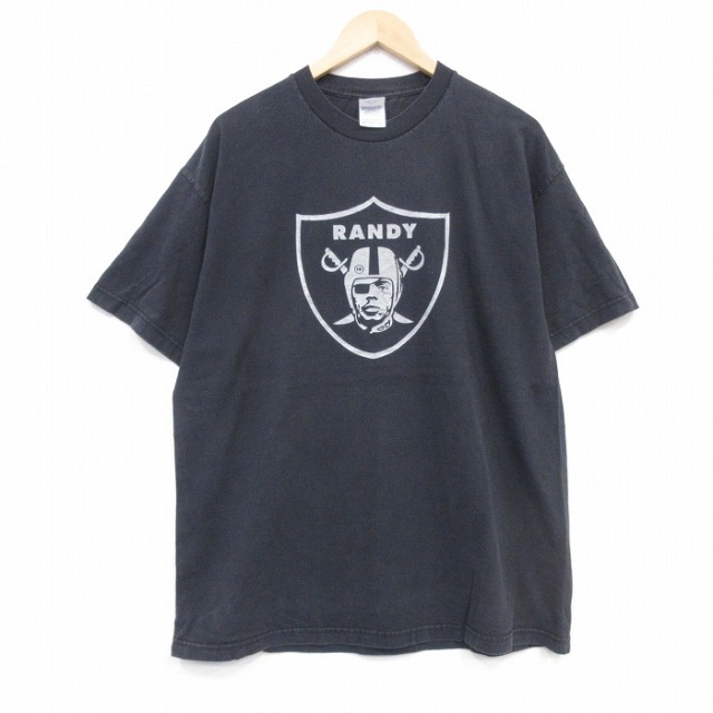 00s 半袖Tシャツ オークランドレイダース ランディモス18 ブラック メンズXL相当 | 古着