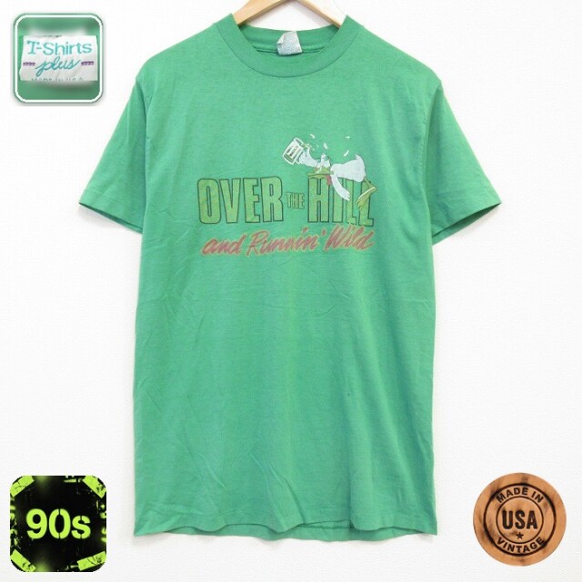 90s 半袖Tシャツ OVER グリーン メンズL相当 | 古着