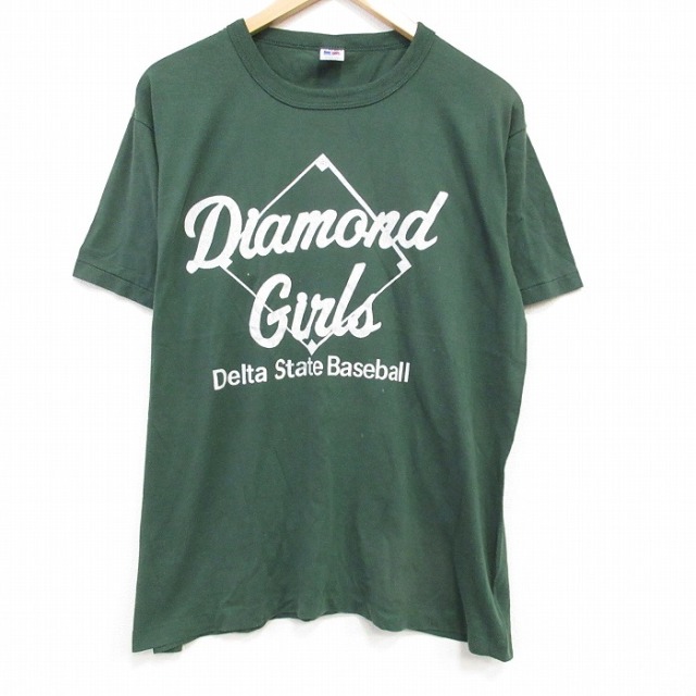 ラッセル 80s 半袖Tシャツ ベースボール グリーン XL | 古着