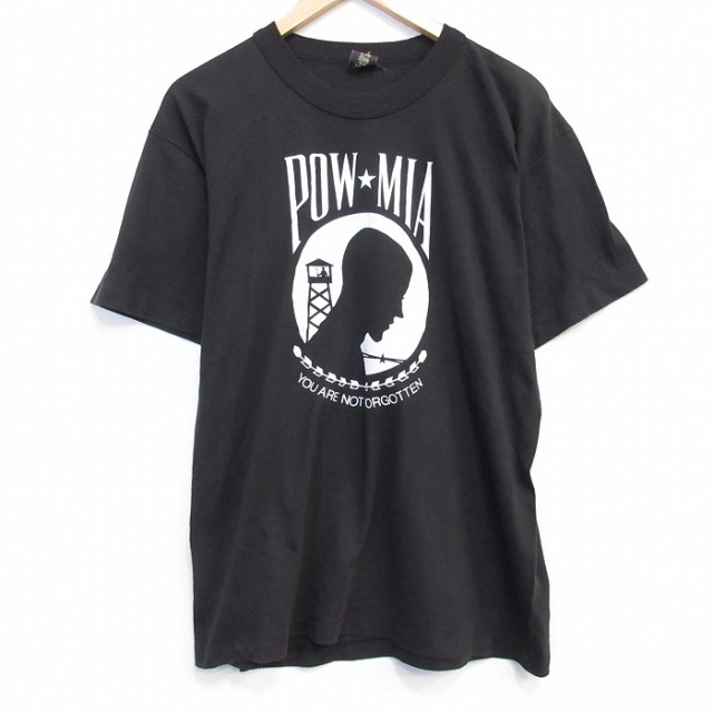 80s 半袖Tシャツ POW MIA ブラック L | 古着