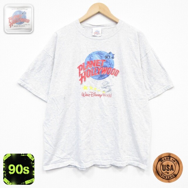 90s 半袖Tシャツ プラネットハリウッド グレー メンズXL相当 | 古着