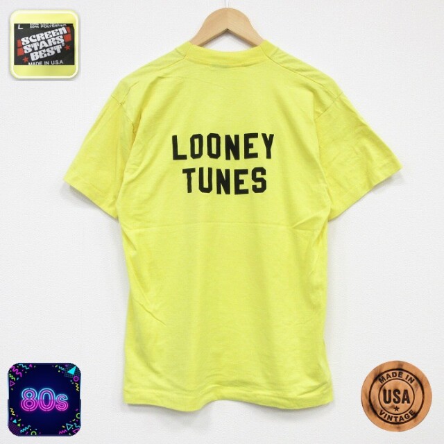 スクリーンスターズ 80s 半袖Tシャツ ルーニーテューンズ イエロー メンズL相当 | 古着