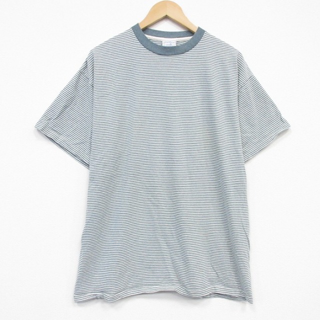 90s 半袖Tシャツ ボーダー グリーン XL | 古着