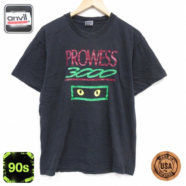 90s 半袖Tシャツ PROWESS ブラック メンズL相当 | 古着