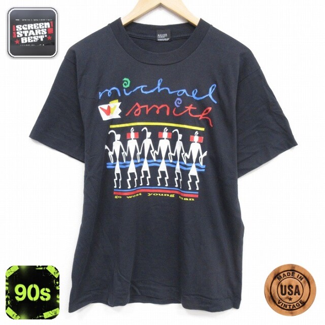 スクリーンスターズ 90s 半袖Tシャツ マイケルWスミス ブラック メンズL相当 | 古着