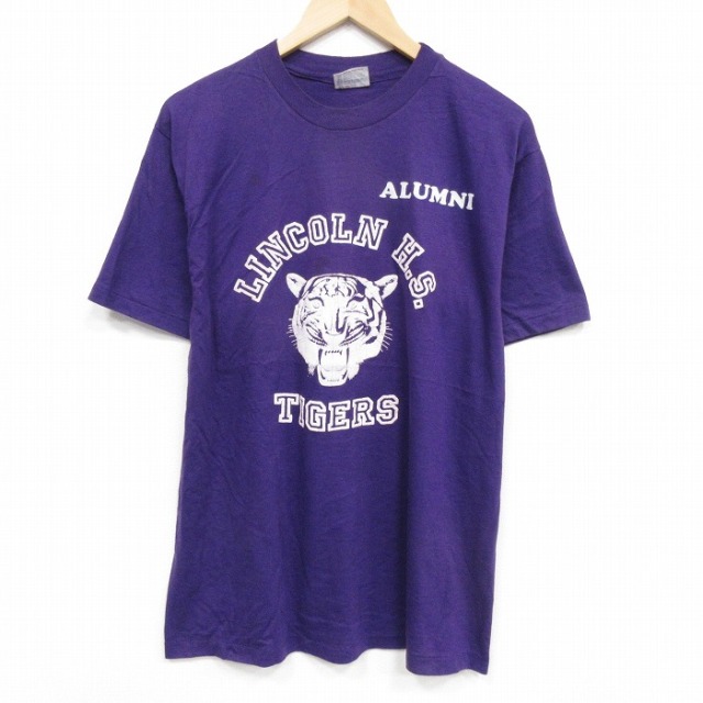 ヘインズ 80s 半袖Tシャツ タイガース パープル メンズL相当 | 古着