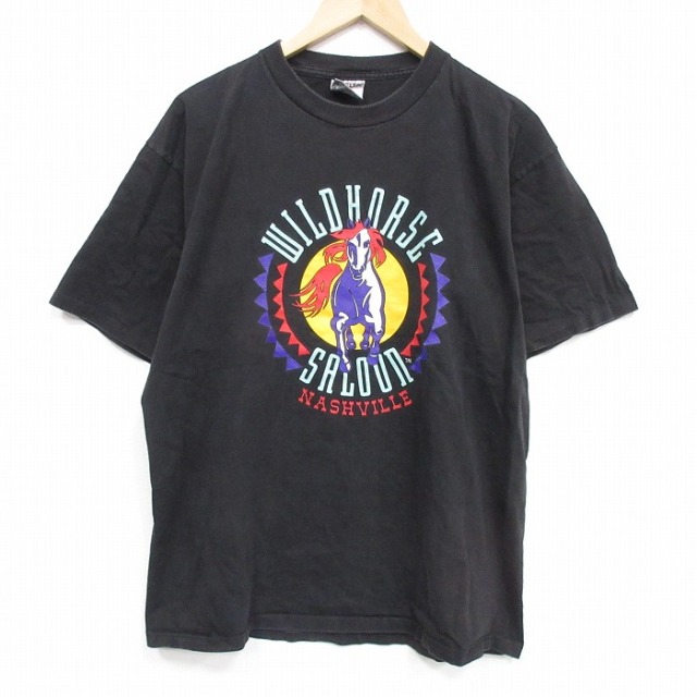 オニータ 90s 半袖Tシャツ 馬 ブラック メンズL相当 | 古着