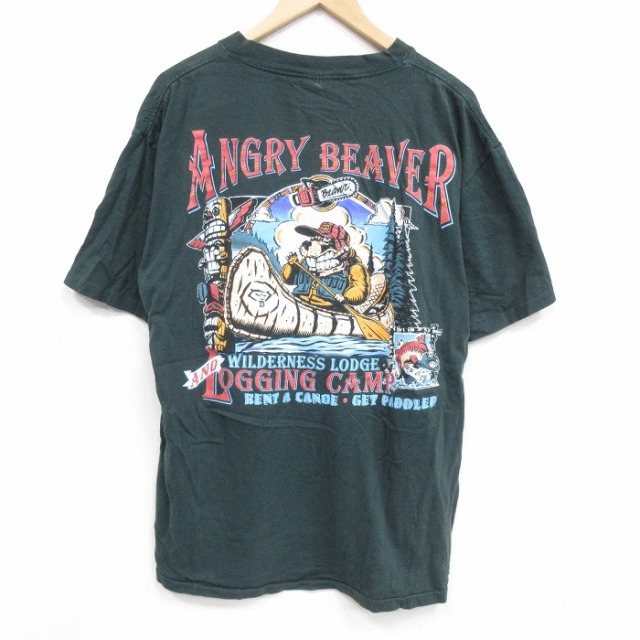 90s 半袖Tシャツ ビーバー ブラック メンズXL相当 | 古着
