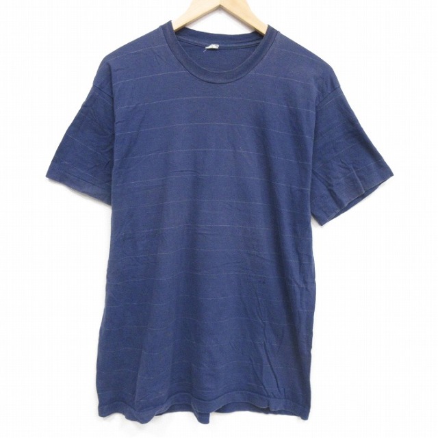 80s 半袖Tシャツ ネイビー メンズL相当 | 古着