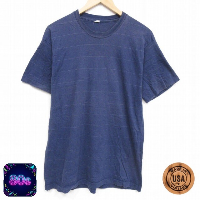 80s 半袖Tシャツ ネイビー メンズL相当 | 古着