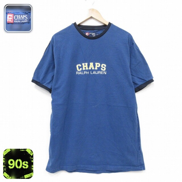 ラルフローレン 90s 半袖Tシャツ ビッグロゴ ネイビー メンズL相当 | 古着