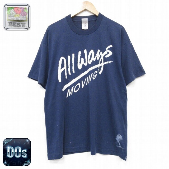 フルーツオブザルーム 00s 半袖Tシャツ ホールウェイズ ネイビー メンズXL相当 | 古着