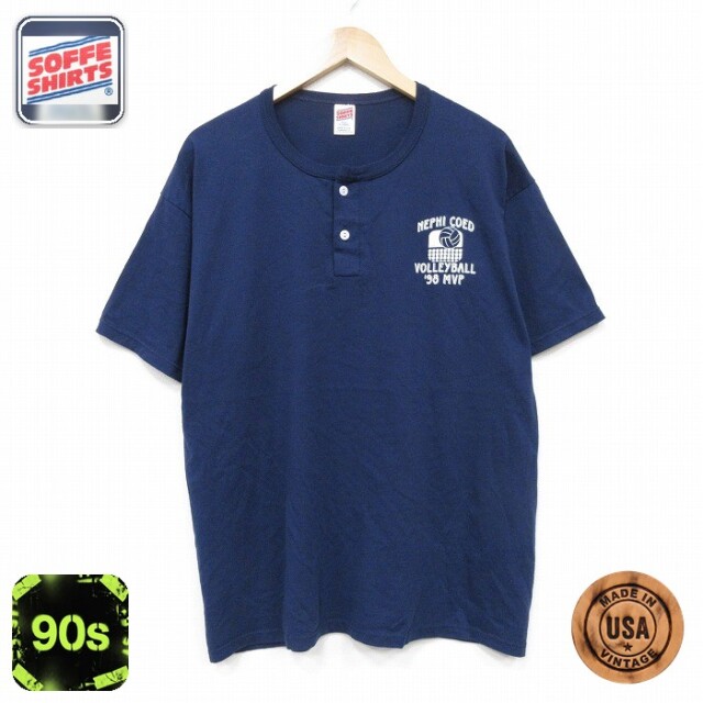 90s 半袖Tシャツ バレーボール ネイビー メンズXL相当 | 古着