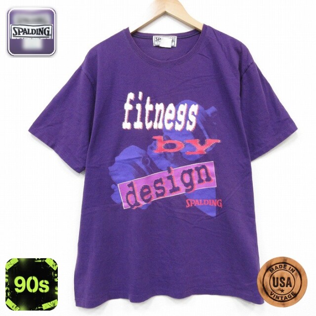 スポルティング 90s 半袖Tシャツ フィットネス パープル メンズXL相当 | 古着