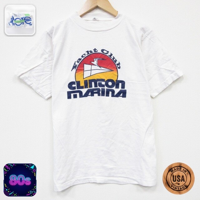 80s 半袖Tシャツ ヨットクラブ ホワイト メンズM相当 | 古着