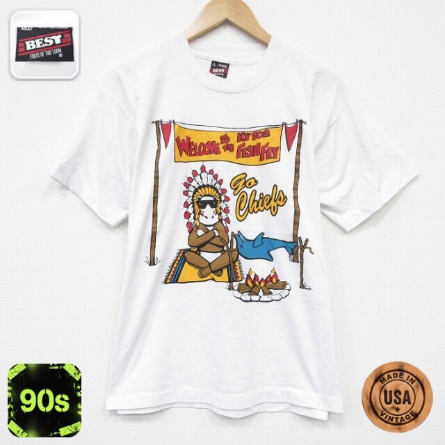 フルーツオブザルーム 90s 半袖Tシャツ カバ ホワイト メンズL相当 | 古着