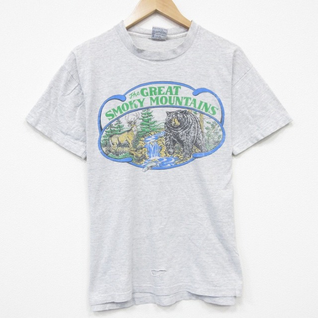 90s 半袖Tシャツ グレートスモーキー山脈国立公園 グレー メンズL相当 | 古着