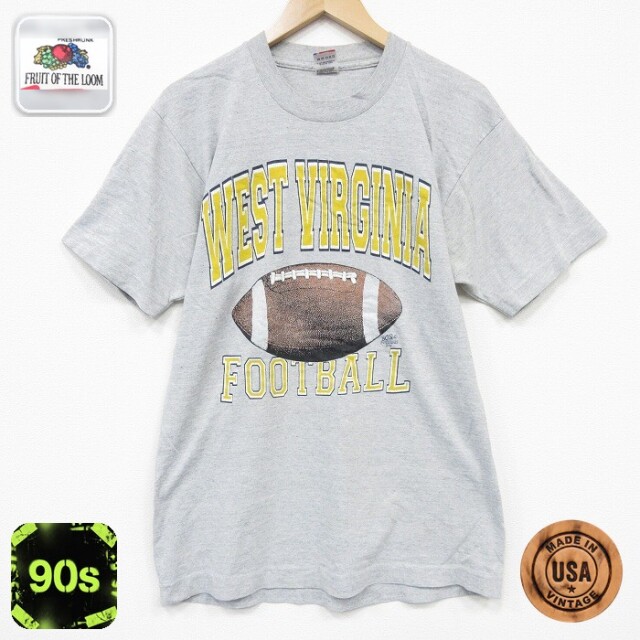 フルーツオブザルーム 90s 半袖Tシャツ ウエストバージニア グレー メンズL相当 | 古着