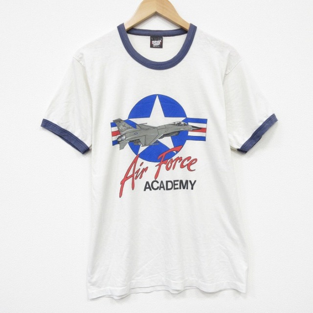 スクリーンスターズ 80s 半袖Tシャツ 戦闘機 ホワイト メンズM相当 | 古着
