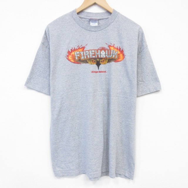 00s 半袖Tシャツ 鳥 グレー メンズXL相当 | 古着