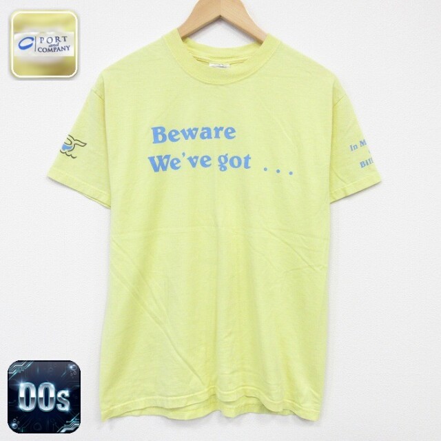 00s 半袖Tシャツ メッセージ イエロー メンズM相当 | 古着