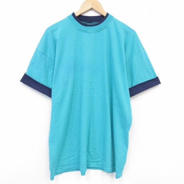 90s 半袖Tシャツ ライトブルー メンズXL相当 | 古着