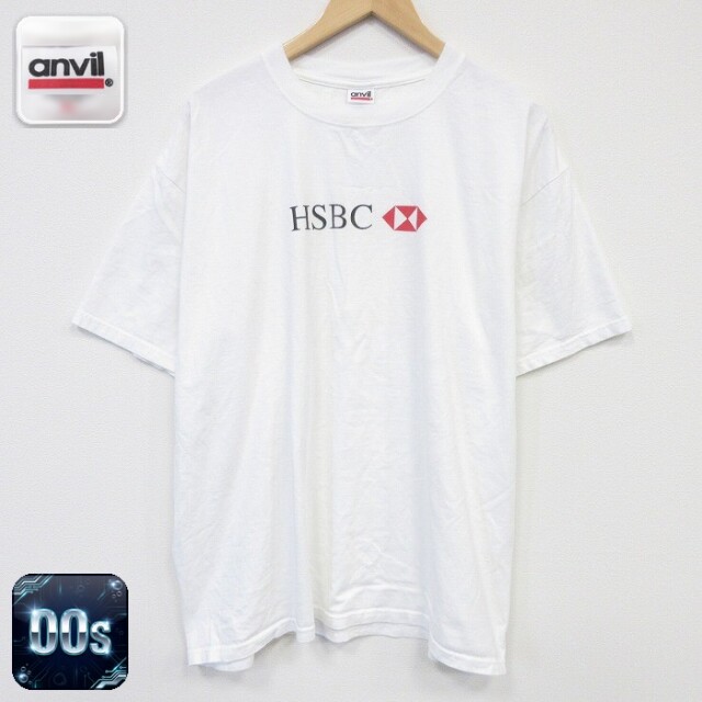 00s 半袖Tシャツ HSBCホールディングス ホワイト メンズXL相当 | 古着