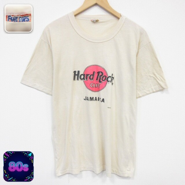 80s 半袖Tシャツ ハードロックカフェ ベージュ メンズL相当 | 古着