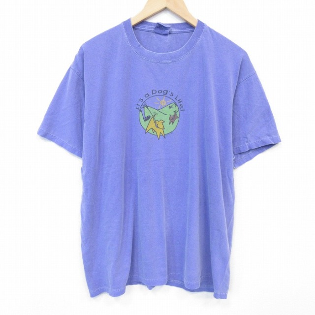 00s 半袖Tシャツ 犬 パープル XL | 古着