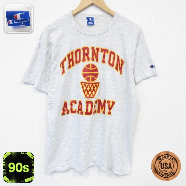 チャンピオン 90s 半袖Tシャツ バスケットボール グレー メンズL相当 | 古着