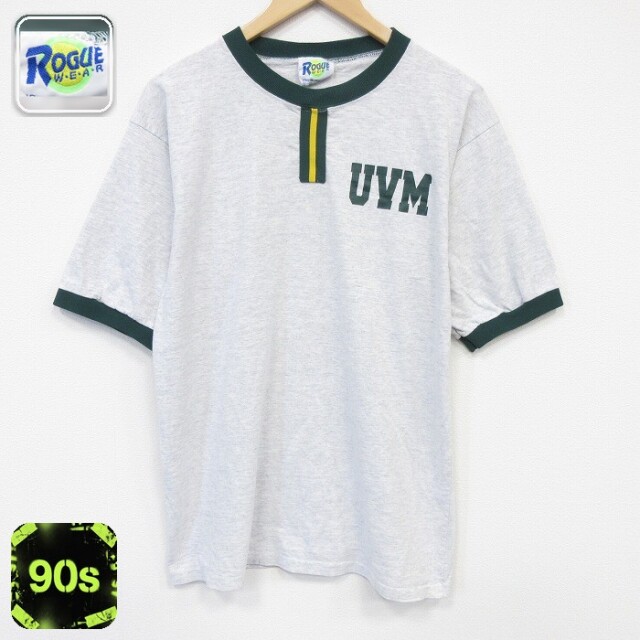 90s 半袖Tシャツ UVM グレー メンズL相当 | 古着